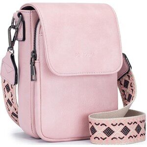 Womens A-pink Leather Purses Imported Magnetic Snap Crossbody Zipper Bag